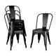 Bolero Bistro Steel Side Chairs Black (4 pack)