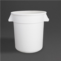 Vogue Polypropylene Round Container Bin White 38Ltr