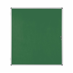 Bi-Office Enclore Display Case; Green Felt Surface; Lockable Acrylic Door; Aluminium Frame; 1160x1288mm - 20x A4