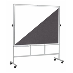 Bi-Office Revolver Plus; Double-Sided Lacquered Steel And Felt Surface; Aluminium Structure; 120x90cm