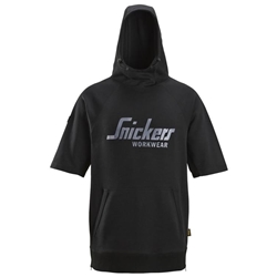 Snickers 2850 Logo Hoodie Short Sleeve Black XL