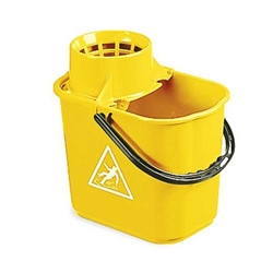 Janit-X Plastic Heavy Duty Mop Bucket With Wringer 15 Litre Yellow - PACK (10)