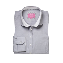 Brook Taverner Mirabel Ladies Ladies Long Sleeve Stretch Oxford Shirt Grey UK 16 Regular 2361F