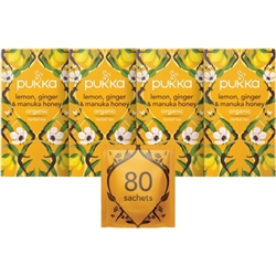Pukka Tea Lemon, Ginger & Manuka Honey Envelopes 20's - PACK (4)