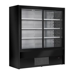 Zoin Cervinho Multideck Display Black with Sliding Doors 1200mm