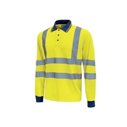 U Power Shine High Visibility Long Sleeve Polo Shirt Yellow Large