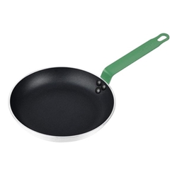 Hygiplas Aluminium Non-Stick Teflon Platinum Plus Frying Pan with Green Handle 24cm