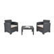 Bolero PP Armchair and Table Wicker Set Grey