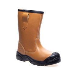 Worksite S1P SRA Leather Rigger Boot Tan [Size UK 12/ EU 47]