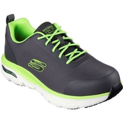 Skechers Work Arch Fit SR Ringstap S3 SRC Safety Trainer Charcoal/Lime [Size UK 7/ EU 41]