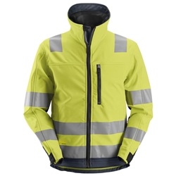 Snickers 1230 Allroundwork High Visibility Softshell Jacket Class 3 Yellow/Navy Small [Regular]