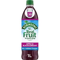 Robinsons (No Added Sugar) Apple & Blackcurrant 1litre - PACK (12)