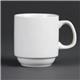 Olympia Whiteware Stacking Mugs 284ml 10oz (12 Pack)