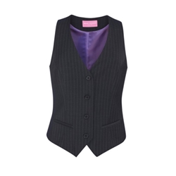Brook Taverner Sophisticated Scapoli Ladies Waistcoat Charcoal Pinstripe UK 22 Long 2200F