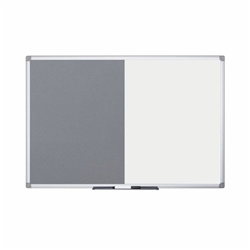 Bi-Office Maya Non-Magnetic Combination Board; Grey Felt And Drywipe Surface; Aluminium Frame; 1200x900mm