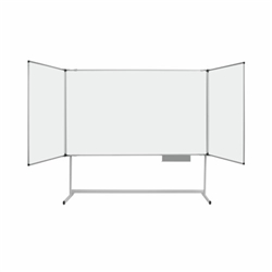 Bi-Office Maya Trio Whiteboard On A Mobile Structure; Magnetic Lacquered Steel Dry Wipe Surface; Aluminium Frame; 2000x1000mm