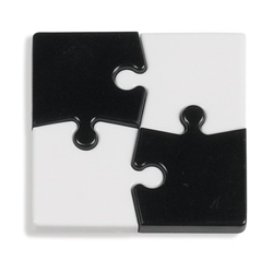 Bi-Office Puzzle Magnet - Black/White [Pack of 4]