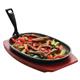 Olympia Cast Iron Oval Sizzler with Wooden Stand 28cm