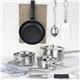 Nisbets Essentials Cook Like A Pro Stainless Steel & Aluminium 4-Piece Saucepan & Frying Pan Set