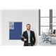 Bi-Office Enclore Display Case; Blue Felt Surface; 2 Lockable Acrylic Doors; Aluminium Frame; 1530x1230mm - 28x A4