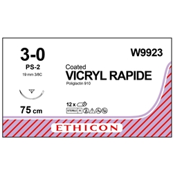 Coated VICRYL rapide Suture: 19mm 75cm undyed 3-0 2 (x12)C