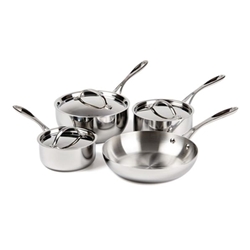 Vogue Stainless Steel & Aluminium Tri-Wall Pan Set (4 pack)