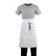 Whites Bistro Apron Polycotton White with Pocket 1000x700mm