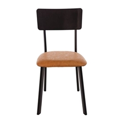 Bolero Metal & PU Side Chair Vintage Camel (4 Pack)