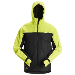 Snickers 1303 Allroundwork Waterproof Shell Jacket Black/Yellow Small