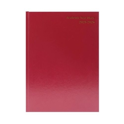 5 Star Academic Diary Week To View A5 Burgundy 2025-2026 KF3A5ABG25