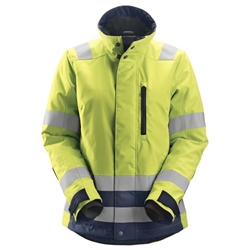 Snickers 1137 Allroundwork Womens High Visibility 37.5 Insulated Jacket Class 2/3 Yellow/Navy Large [Regular]