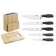 Vogue Prep Like A Pro 5-Piece Soft-Grip Knife Set With Knife Block and Chopping Board