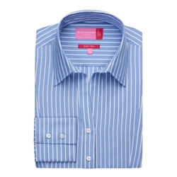 Brook Taverner Perano Long Sleeve Blouse Blue/White Stripe UK 16 Regular 2215C