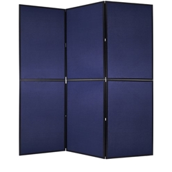 Bi-Office Showboard Exhibition System; 6 Panel Double Sided Display Boards; Blue/Grey Loop Nylon; 60x90cm (Panel Size)