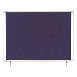 Bi-Office Mastervision Weather Proof Display Case; Blue Felt Surface; Lockable Glass Door; Top Hinged Aluminium Frame; 1230x981mm - 15x A4