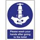 Vogue Toilet Wash Hands Sign
