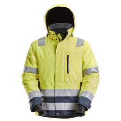Snickers 1132 High Visibility Class 3 Waterproof 37.5 Insulated Jacket Yellow/Navy Xtra Small