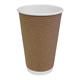 Fiesta Recyclable Coffee Cups Ripple Wall Kraft 455ml / 16oz (25 Pack)