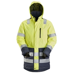 Snickers 1830 Allroundwork High Visibility Waterproof Parka Class 3 Yellow/Navy XL