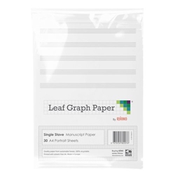 Photos - Office Paper Leaf Graph A4 Manuscript Music Paper 5 x double staves LG0902-607-4 (30 pack)