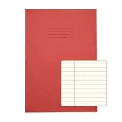 Rhino A4 Special Exercise Book 48 page, Red, Cream Paper, F8M Pack 10