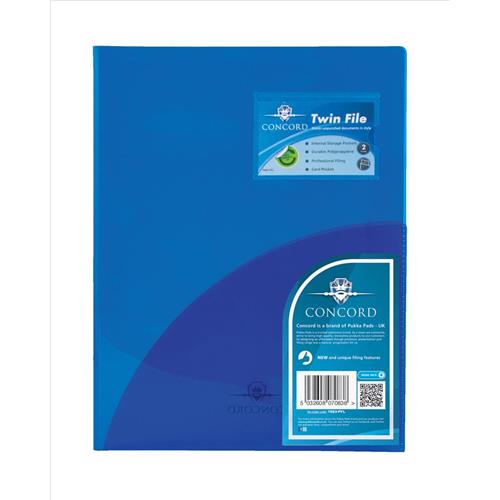 Snopake Twinfile 14032 A4 Blue Polypropylene Pack Of 5