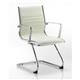 Ritz Visitor Cantilever Chair Ivory Bonded Leather With Arms Ref BR000124