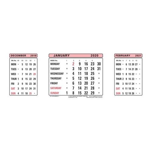 At A Glance 2020 Refill Dates For Three Months To View Desk Calendar 