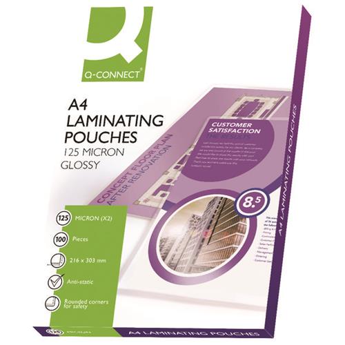 Q Connect A4 Laminating Pouch 125x2 Micron Pack Of 100 KF04116 