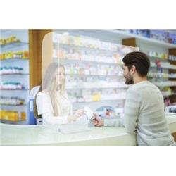 Sneeze guard or cashier protection stand H95xW68cm