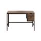 SOHO Home Working Desk with 2 Drawers - Dark Walnut / Black