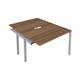 Vivace 2 Person Extension Bench Desk 1200 x 800 - Dark Walnut Top and Silver Legs Ref CB1280CODWSV/2PX