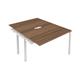 Vivace 2 Person Extension Bench Desk 1200 x 800 - Dark Walnut Top and White Legs Ref CB1280CODWWH/2PX