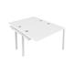 Vivace 2 Person Extension Bench 1600 x 780 - White Top and White Legs Ref CB1680CPWHWH/2PX